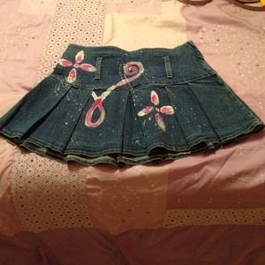 Hand Painted Flower Skirt