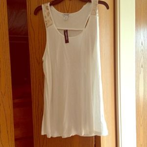 White sequined tank top