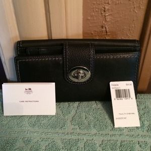 Coach black leather wallet