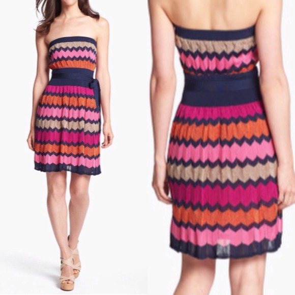 Zigzag Missoni Chevron Strapless Dress