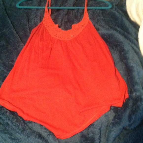 American eagle tank with lace neckline