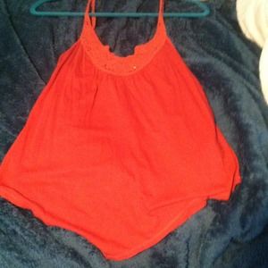 American eagle tank with lace neckline