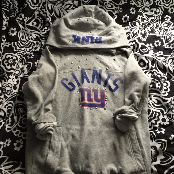 Pink New York Giants studded hoodie