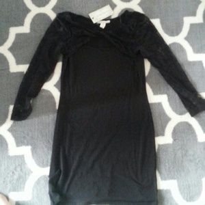 Derek Heart Black Cotton and Lace dress