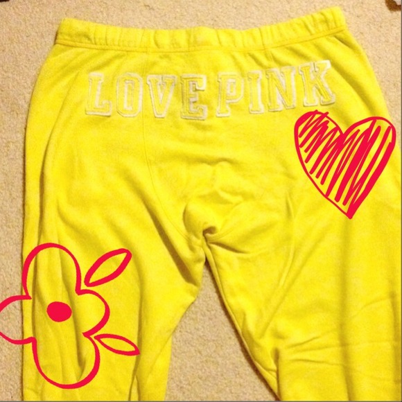 Yellow Victoria Secret sweats