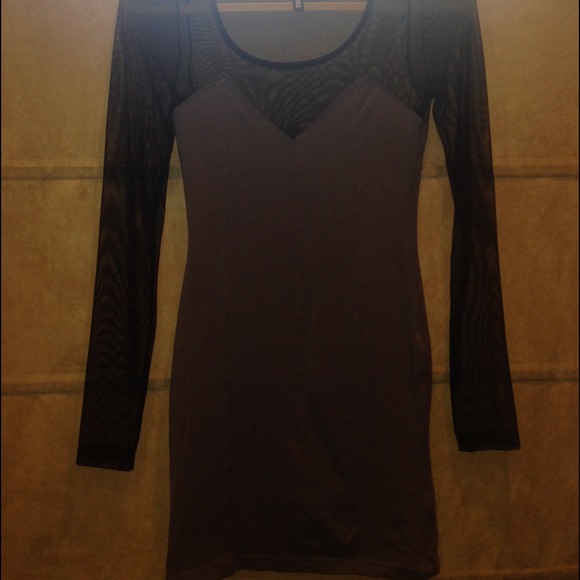 Gray & Black Mesh DRESS