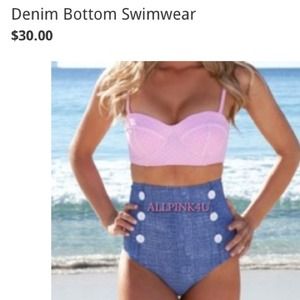 Two piece high waisted denim bathing suit!