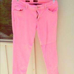 a.n.a neon pink skinny jeans