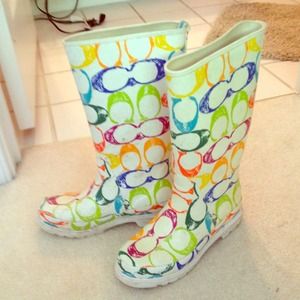 COACH Rainboots classic Color print colorful