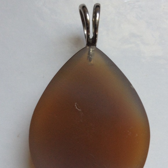 Genuine agate drusy pendant. Pear shape. - Picture 3 of 3