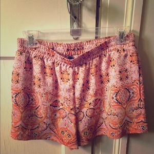 BCBG orange and pink shorts
