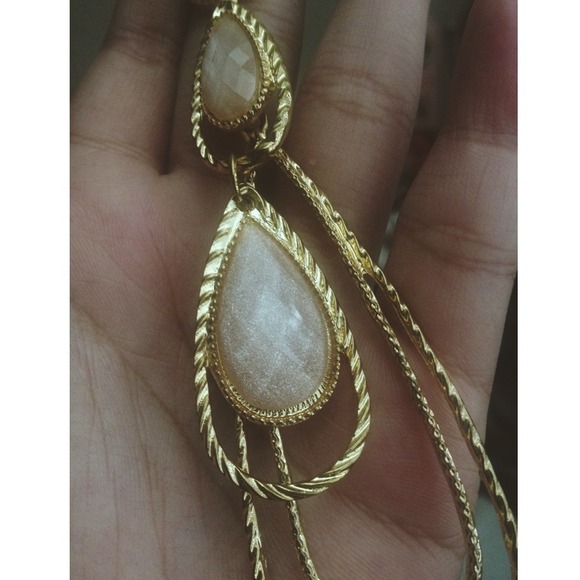 Never worn gold and pink bebe earrings