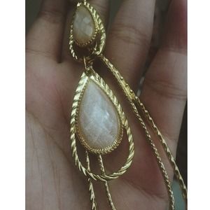 Never worn gold and pink bebe earrings