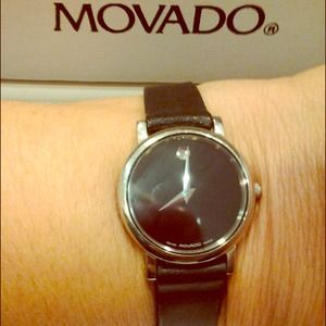 Movado leather band watch