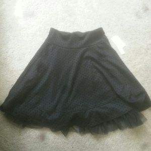 Black poka dot skirt