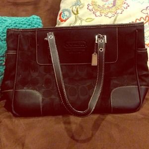 Black Coach monogram handbag