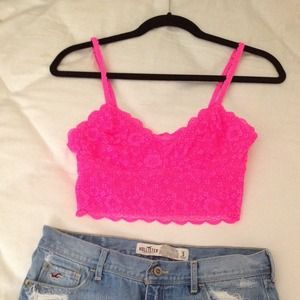 Lace bralette pink Size M fit full size  B cup