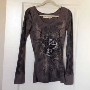 Embellished Miss Me long sleeve shirt