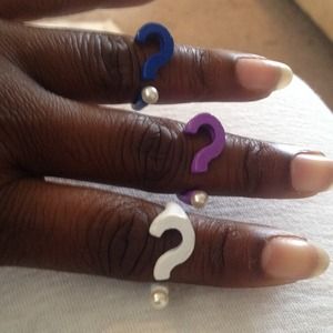 Question mark midi rings (set of 3)