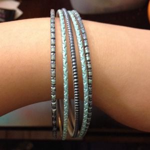 Shimmering Blue Bangles