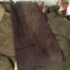 100 percent swede leather skirt, full length