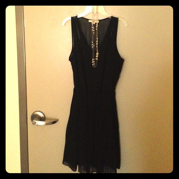 Black pleated dress