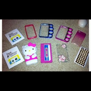 Bundled hello kitty cassette knuckle n home button