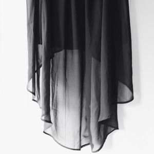 High-Low flowy black skirt