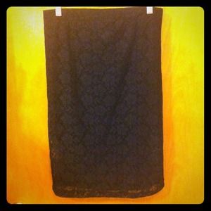 Sheer black lace skirt