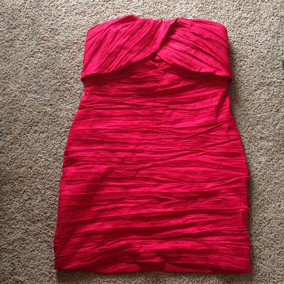 Red crinkle dress ON HOLD