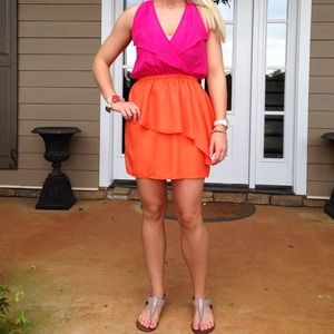 Orange & Hot Pink Dress