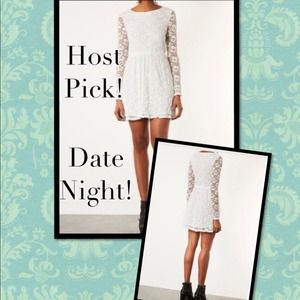 HPTopshop White Lace Skater Dress,10