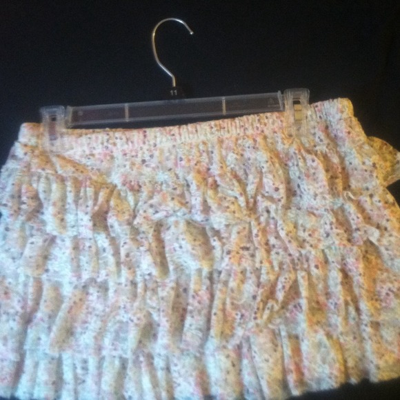 Ruffled lace floral skirt