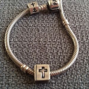 Authentic Pandora Bracelet with 2 charms