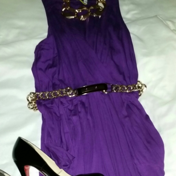 Tank dress, purple  NEW w tags... front pockets - Picture 2 of 3
