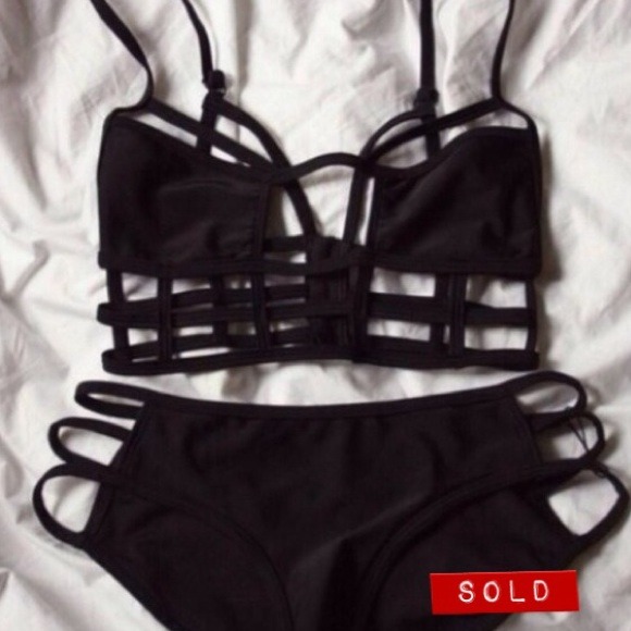 SOLD NWT Black Cut-Out Bikini