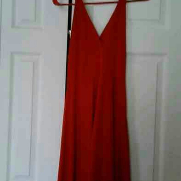 Long red dress