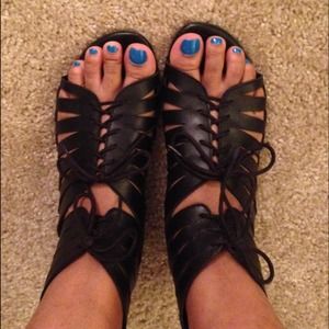 *RESERVED* Lace Up Sandal and Vintage Booties 9M