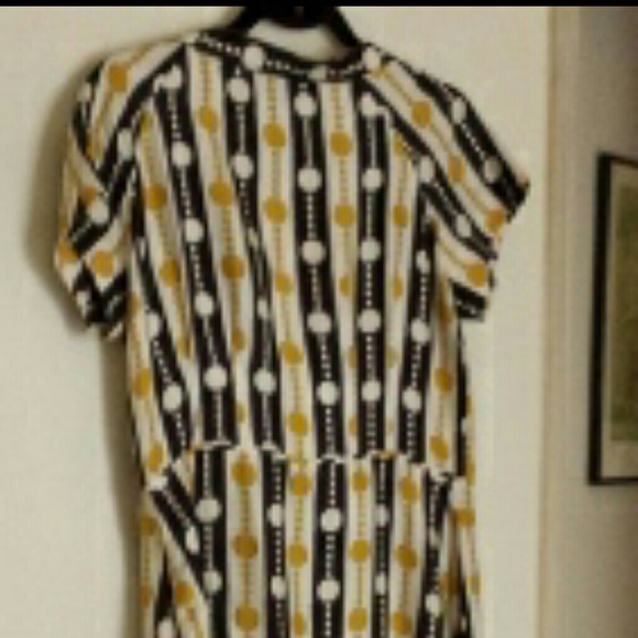 Derek Lam Black, White, & Yellow Silk Print dress - Picture 2 of 3