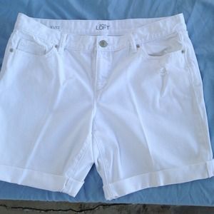 Loft white boyfriend jean shorts