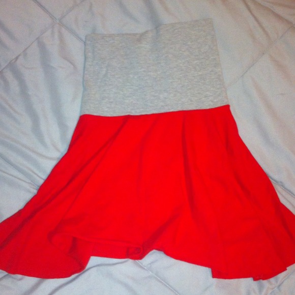Red & Grey Skater Skirt (can be folded down)