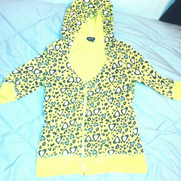 Cute yellow leopard hoodie from Rue 21!