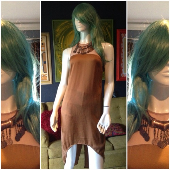 SOLD Urban Outfitters mesh/ Gold high low dress