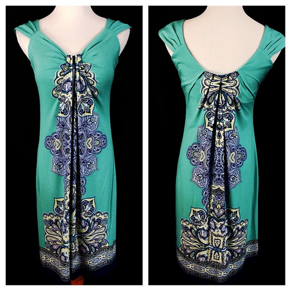 Dresses & Skirts - Turquoise Paisley Printed Shift Dress