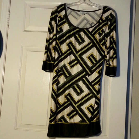 Retro geo print dress