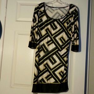Retro geo print dress