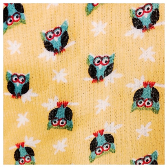 Yellow Sheer Hi-Low Owl Design Dress - Picture 2 of 2