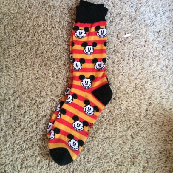 🚫sold🚫Mickey Mouse Red and Orange Striped Socks