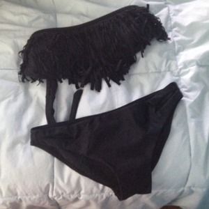 Black Fringe top bikini