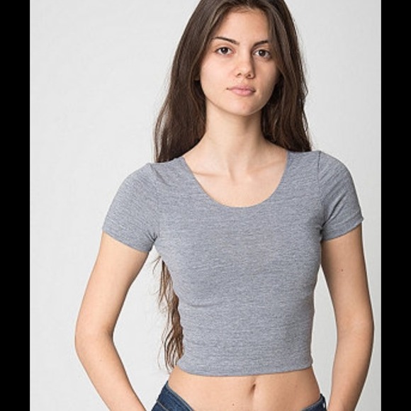 American apparel lapis blue crop top